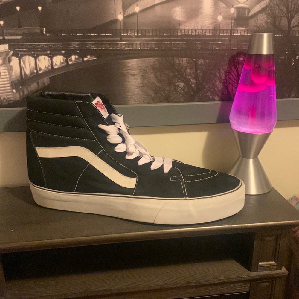 Giant!!!! Vans Black/White High Top Skate Sneakers
